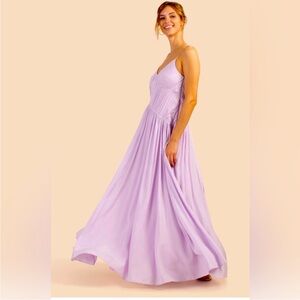Trina Turk Lilac Pleated V-Neck Maxi Dress
